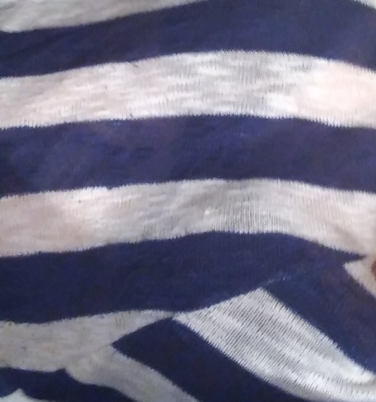 A double way navy blue and white stripes blouse - Picture 3 of 3